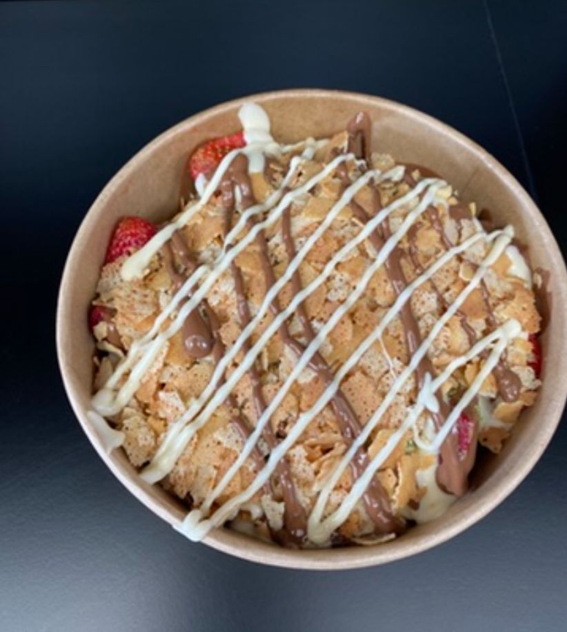 Krep kırıklı Bowl waffle